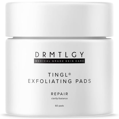 Tingl Exfoliating Face & Body Pads 60 Count | AHA BHA Toner Pads